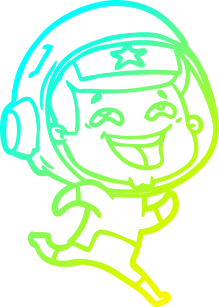 Bir insan tarafından çizilmiş gülen astronotun soğuk gradyan çizimi