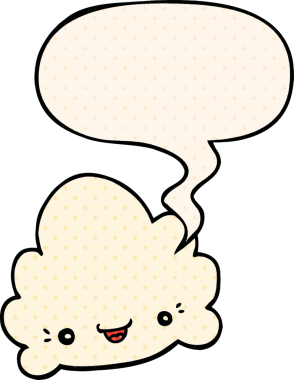 Bir insan tarafından çizilmiş çizgi roman tarzında konuşma baloncuğu olan karikatür bulutu