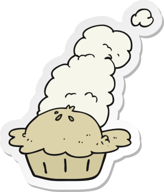 Bir insan tarafından çizilmiş sıcak turta etiketi.