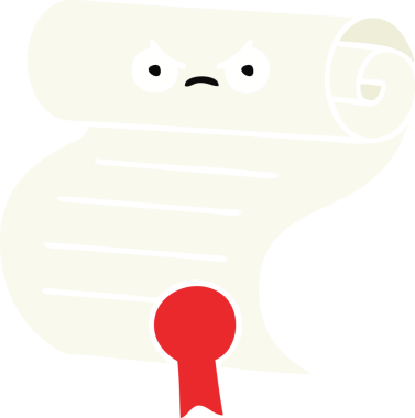 Bir insan tarafından çizilen sözleşmenin düz renkli retro karikatürü