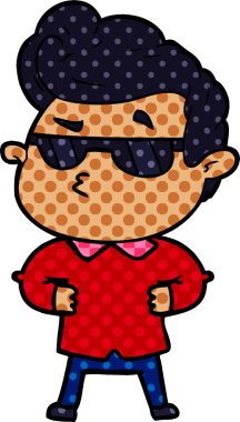 Bir insan tarafından çizilmiş havalı bir çizgi film.