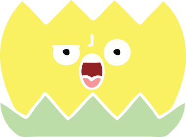 Bir insan tarafından çizilmiş bir nilüfer çiçeğinin düz renkli retro karikatürü