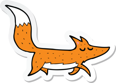 Bir insan tarafından çizilmiş bir kurt çizgi filminin çıkartması.