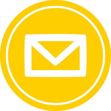 bir insan tarafından çizilmiş zarf harfi dairesel simgesi