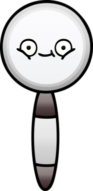 Bir insan tarafından çizilmiş bir büyüteçin gölgelenmiş karikatürü