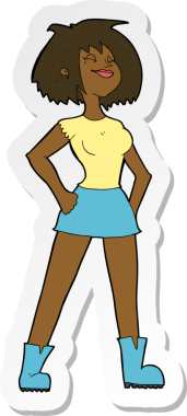 Bir insan tarafından çizilmiş yetenekli bir karikatür çıkartması.