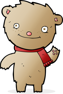 Bir insan tarafından çizilmiş sevimli oyuncak ayı.