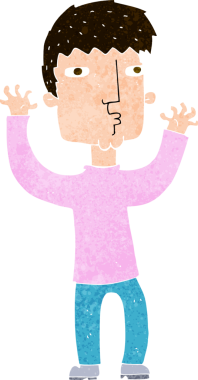 Bir insan tarafından çizilmiş endişeli bir adam.