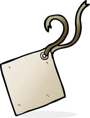 bir insan tarafından çizilmiş karikatür hediye etiketi