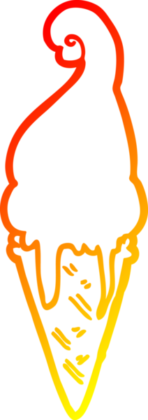 Bir insan tarafından çizilmiş çizgi film dondurmasının sıcak çizgi çizimi