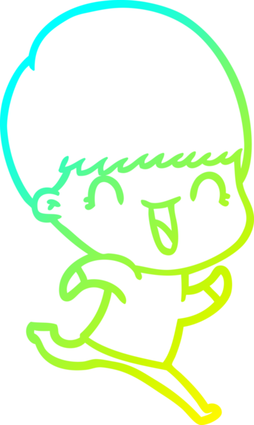 Bir insan tarafından çizilmiş mutlu çizgi film çocuğu çizimi.