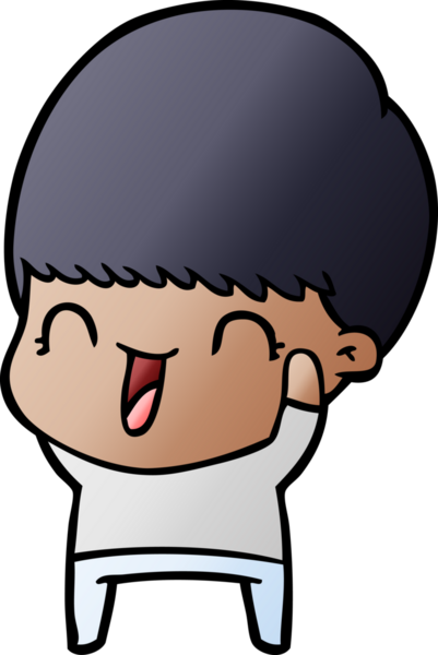 Bir insan tarafından çizilmiş mutlu çizgi film çocuğu.