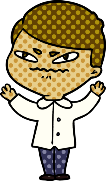 Bir insan tarafından çizilmiş kızgın bir adam.