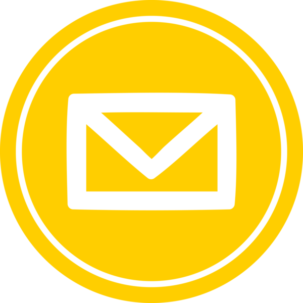 bir insan tarafından çizilmiş zarf harfi dairesel simgesi