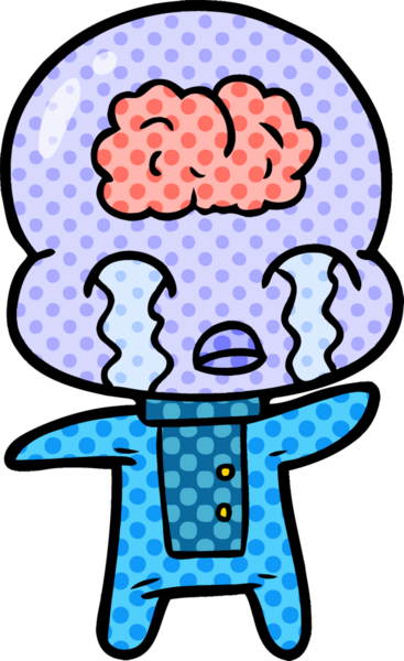 Bir insan tarafından çizilmiş koca beyinli bir uzaylı ağlaması.