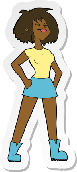 Bir insan tarafından çizilmiş yetenekli bir karikatür çıkartması.