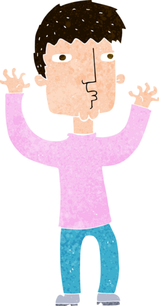 Bir insan tarafından çizilmiş endişeli bir adam.