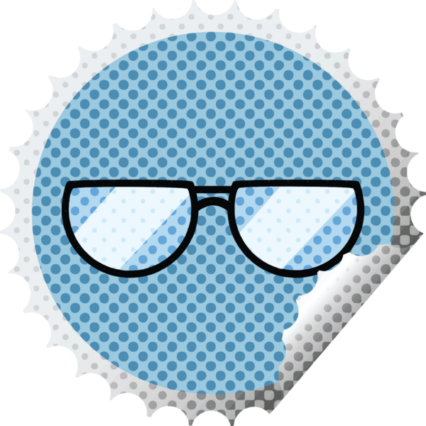 Bir insan tarafından çizilmiş grafik vektör illüstrasyon yuvarlak etiketi