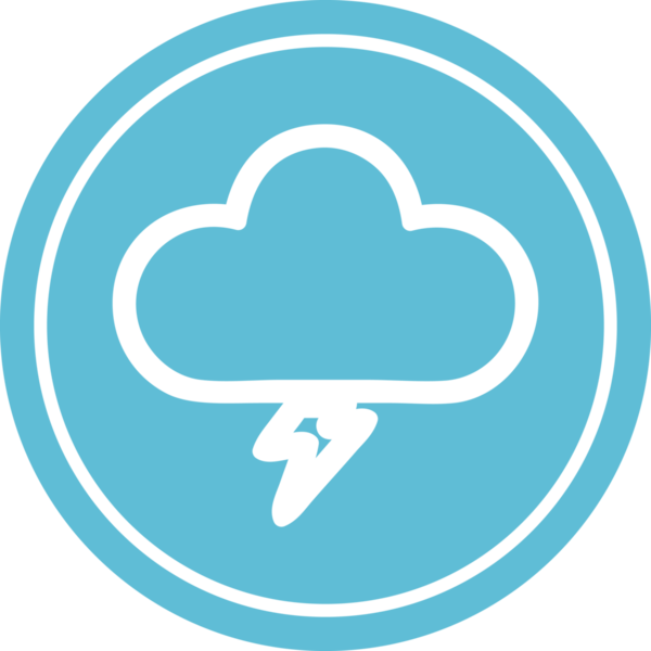 Bir insan tarafından çizilmiş fırtına bulutu dairesel simgesi