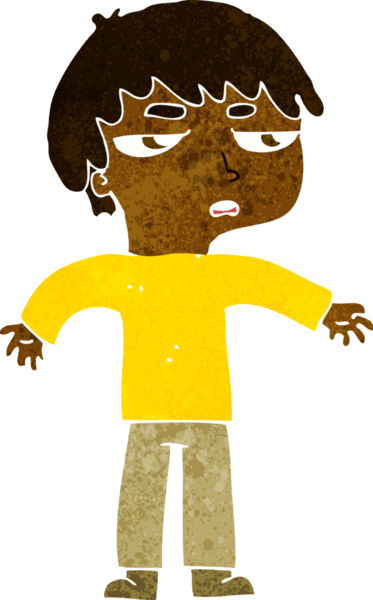 Bir insan tarafından çizilmiş rahatsız bir çocuk.