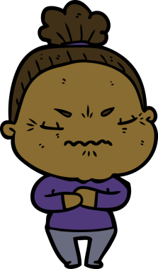 Çizgi film bir insan tarafından çizilmiş yaşlı bir kadın tarafından rahatsız edildi.