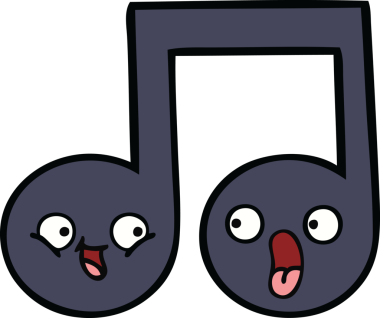 Bir insan tarafından çizilmiş güzel bir nota karikatürü.