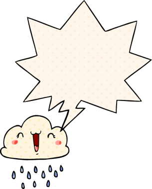 Bir insan tarafından çizilmiş çizgi roman tarzında konuşma baloncuğu olan karikatür fırtına bulutu