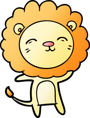 Bir insan tarafından çizilmiş çizgi film aslanı.