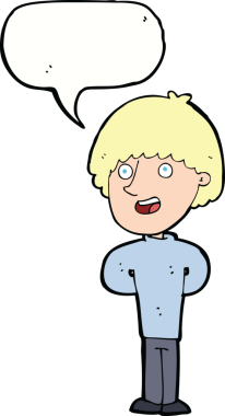 Bir insan tarafından çizilmiş konuşma balonlu mutlu adam çizgi filmi.