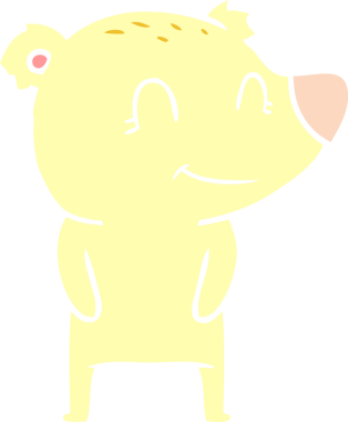 Dost canlısı ayı düz renkli çizgi film bir insan tarafından çizildi