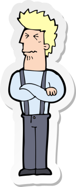 Bir insan tarafından çizilmiş bir karikatür çıkartması.