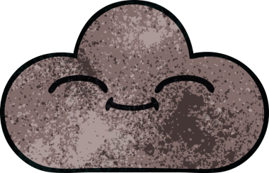 Bir insan tarafından çizilmiş fırtına bulutunun retro grunge deseni.