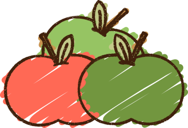 Bir insan tarafından çizilmiş elma tebeşiri