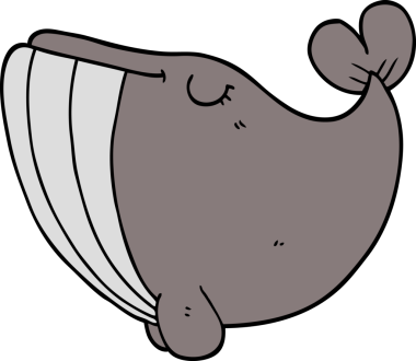 Bir insan tarafından çizilmiş çizgi film balinası