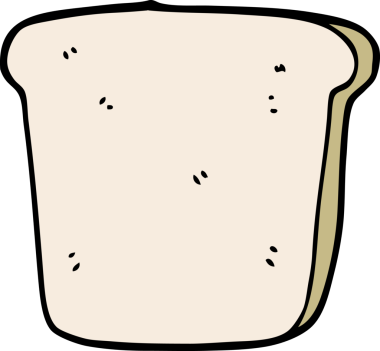 Bir insan tarafından çizilmiş bir ekmek dilimi.