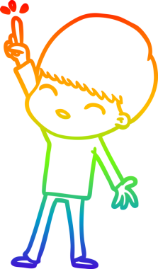 gökkuşağı gradyanı çizimi bir insan tarafından çizilmiş mutlu bir çizgi film çocuğu