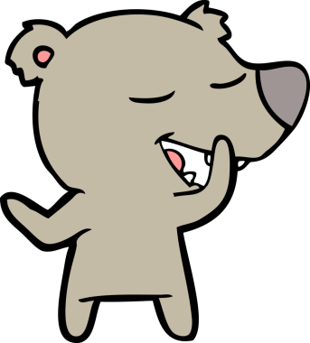 Bir insan tarafından çizilmiş çizgi film ayısı.