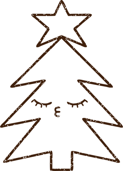 Bir insan tarafından çizilmiş Noel Ağacı Kömürü