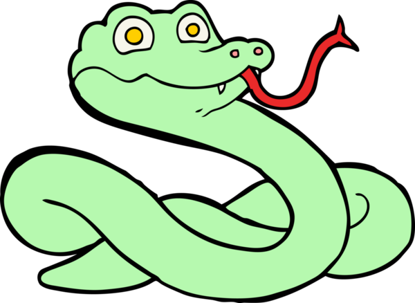 Bir insan tarafından çizilmiş çizgi film yılanı.