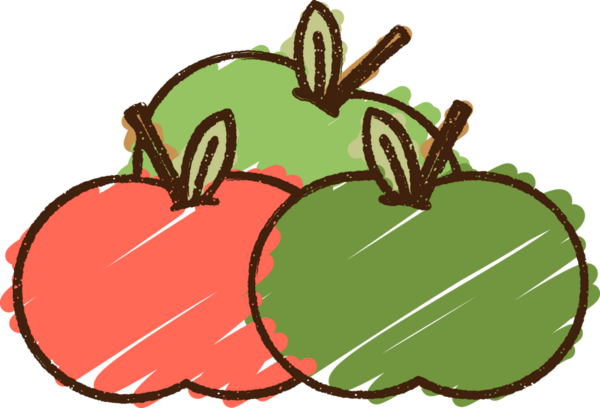Bir insan tarafından çizilmiş elma tebeşiri