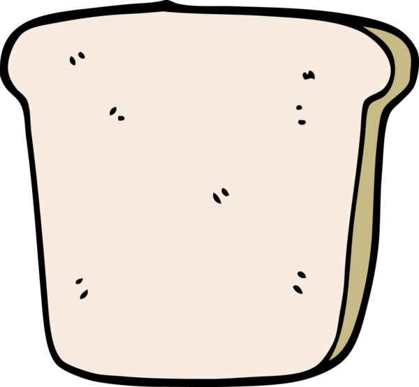 Bir insan tarafından çizilmiş bir ekmek dilimi.