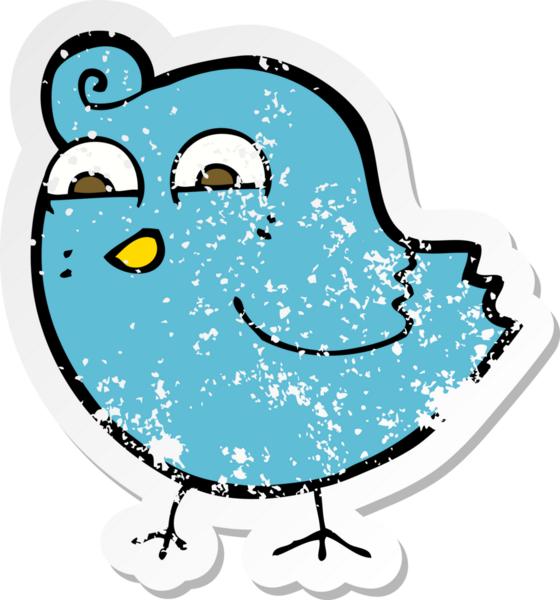 Bir insan tarafından çizilmiş komik bir karikatür çıkartması.