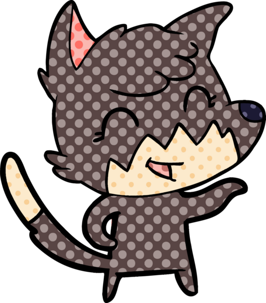 Bir insan tarafından çizilmiş mutlu çizgi film tilkisi.