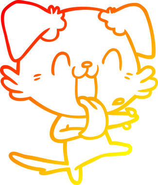 Bir insan tarafından çizilmiş çizgi film köpeğinin sıcak çizgi çizimi