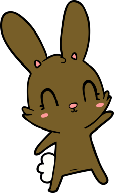 Bir insan tarafından çizilmiş şirin çizgi film tavşanı.