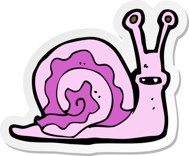 Bir insan tarafından çizilmiş bir salyangozun çıkartması.