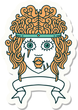 Bir insan tarafından çizilmiş barbar bir insan karakterinin çıkartması.