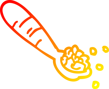 Bir insan tarafından çizilmiş patates püresinin çizgi film çizimi.