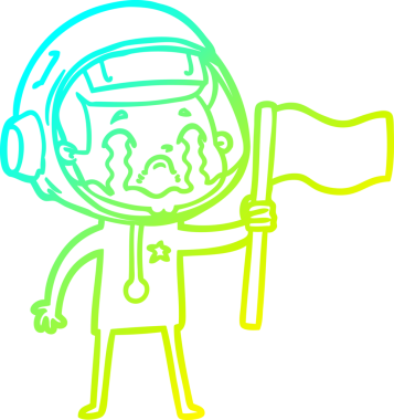 Bir insan tarafından çizilmiş ağlayan astronot çizgi filmi.