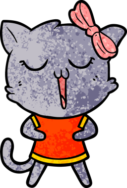 Bir insan tarafından çizilmiş çizgi film kedisi.